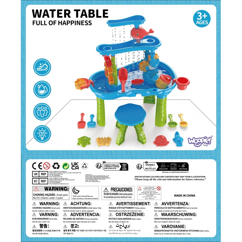 WOOPIE vandens stalas XL Water & Sand Play 37 vnt.