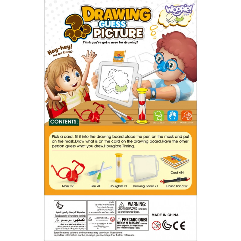 WOOPIE Charades žaidimas "Draw and Guess the Picture" nosies dažymas
