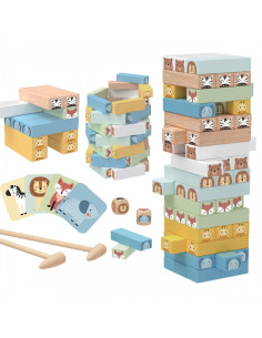 WOOPIE GREEN Игра на развитие навыков "Шагающая башня" Животные 82 шт. FSC