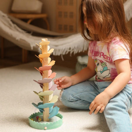 WOOPIE GREEN Medinis Kulodrom muzikinis vaivorykštės medis Montessori FSC
