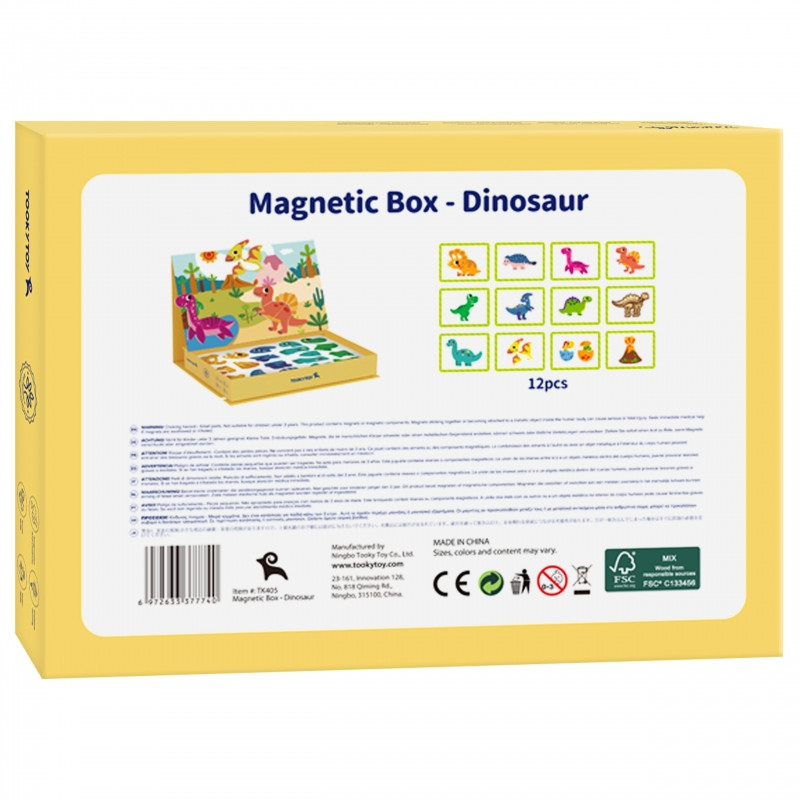 TOOKY TOY Magnetinė dėlionė "Dinozaurai