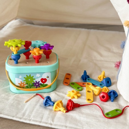 WOOPIE GREEN Construction Montessori variklis BOX 12in1 FSC