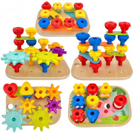 WOOPIE GREEN Construction Montessori variklis BOX 12in1 FSC