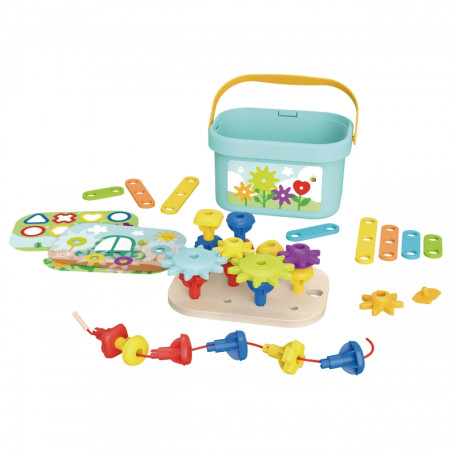 WOOPIE GREEN Construction Montessori variklis BOX 12in1 FSC