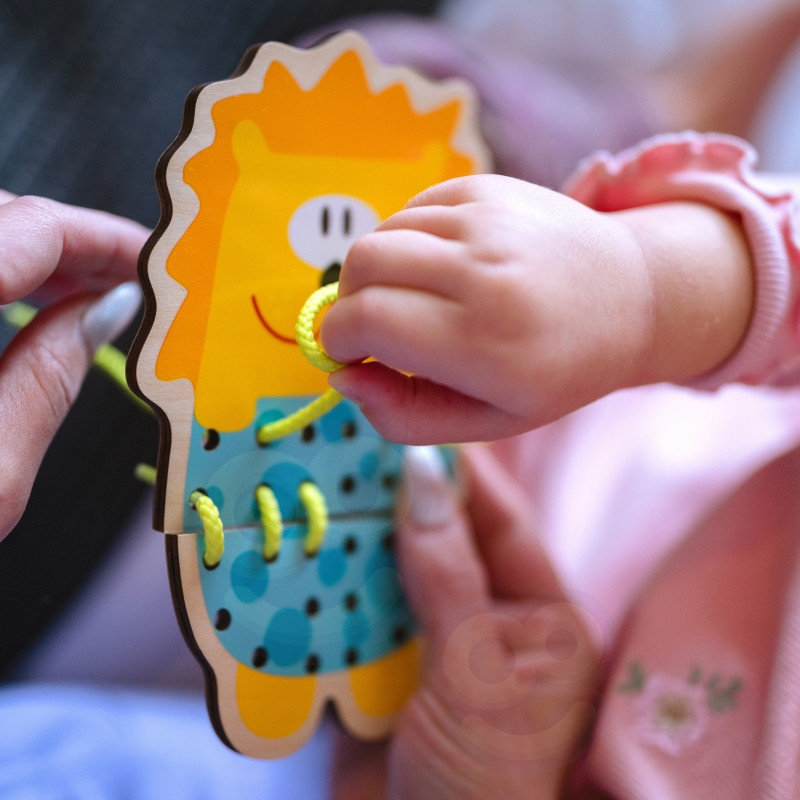 WOOPIE GREEN Деревянное кружево 5-в-1 Животные для продевания ниток