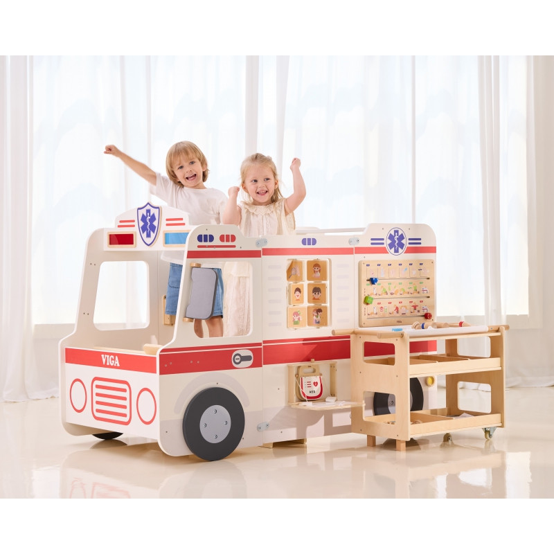 VIGA Didelis medinis greitosios pagalbos rinkinys Greitosios pagalbos maži gelbėtojų priedai 25 vnt.