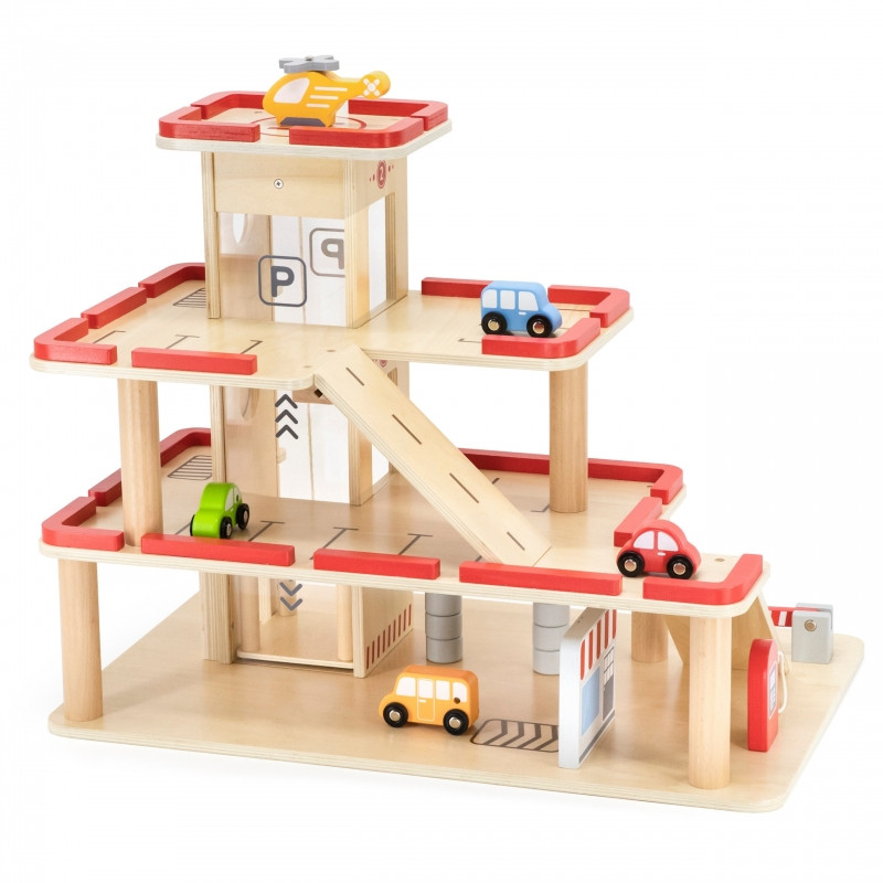 Деревянная парковка VIGA для автомобилей с лифтом на 4 машины и вертолетом