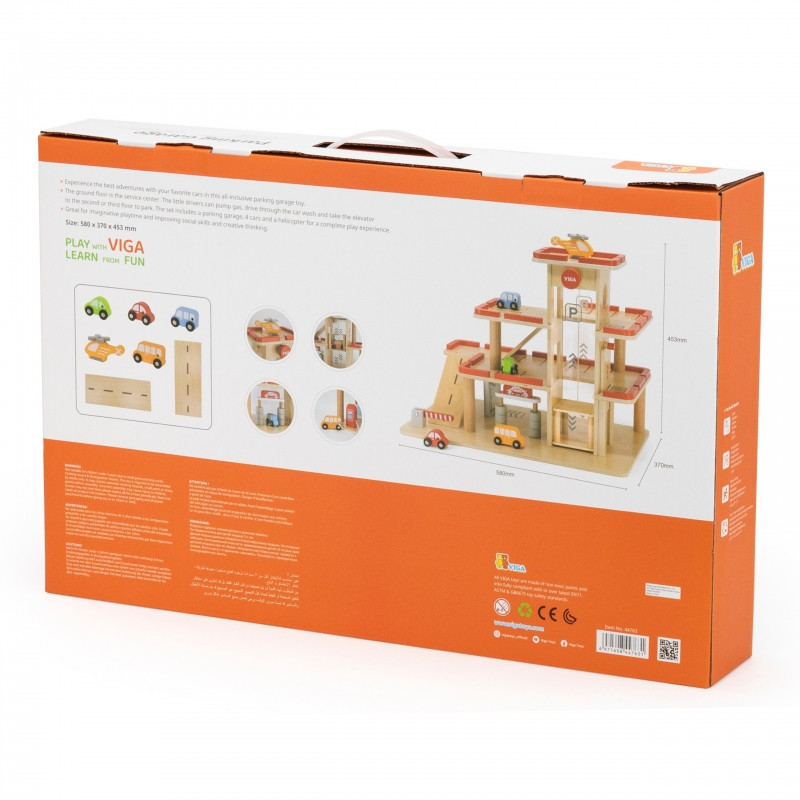 Деревянная парковка VIGA для автомобилей с лифтом на 4 машины и вертолетом