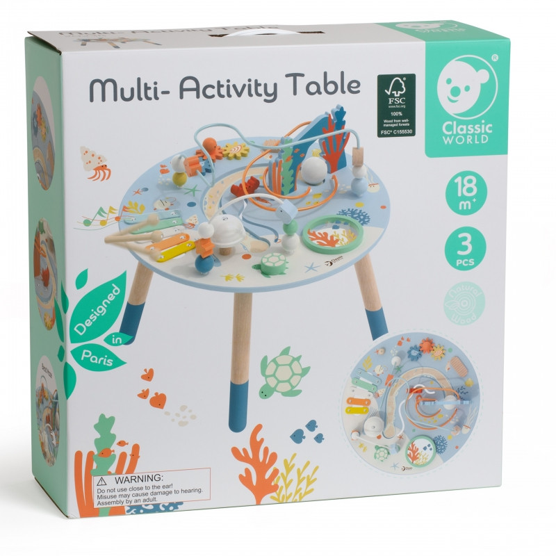 Classic World muzikinis ir edukacinis užsiėmimų stalas "Jūros gyvenimas"