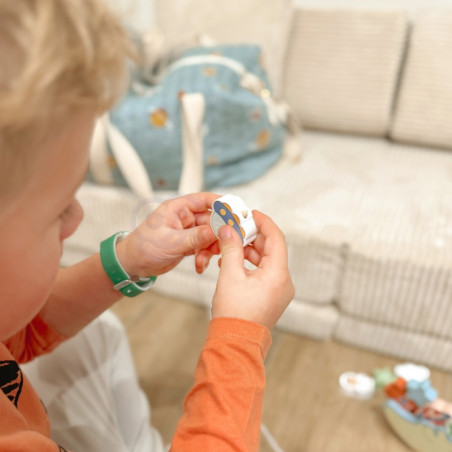 TOOKY TOY Космическая спящая луна, балансирующая деревянная головоломка, нанизываемая на нить, Монтессори Космос