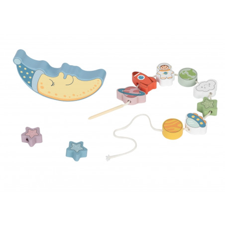 TOOKY TOY Space Sleeping Moon balansavimo dėlionė Medinis sriegimas Montessori erdvė TOOKY TOY Space Sleeping Moon balansavimo dėlionė Medinis sriegimas Montessori erdvė