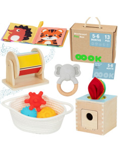 TOOKY TOY Box XXL Montessori edukacinė dėžutė 6in1 sensorinis5-6 mėnesiai