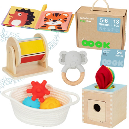 TOOKY TOY Box XXL Montessori edukacinė dėžutė 6in1 sensorinis5-6 mėnesiai TOOKY TOY Box XXL Montessori edukacinė dėžutė 6in1 sensorinis5-6 mėnesiai