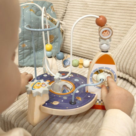 TOOKY TOY medinis raketų variklio kilpų labirintas TOOKY TOY medinis raketų variklio kilpų labirintas