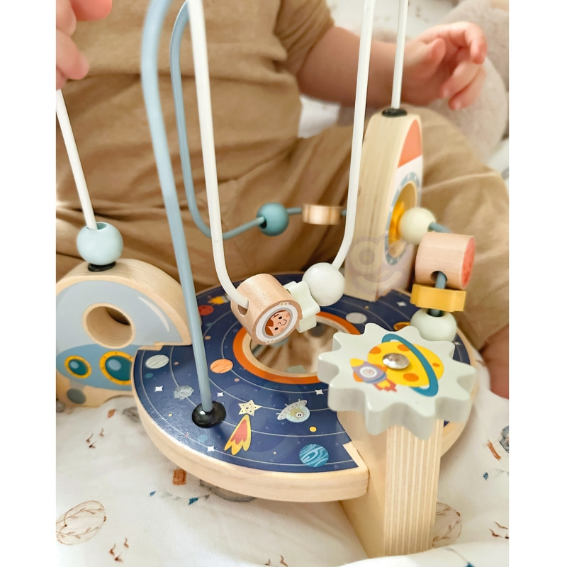 TOOKY TOY medinis raketų variklio kilpų labirintas