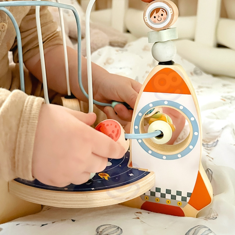 TOOKY TOY medinis raketų variklio kilpų labirintas