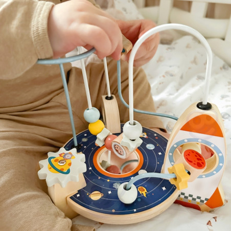 TOOKY TOY medinis raketų variklio kilpų labirintas TOOKY TOY medinis raketų variklio kilpų labirintas