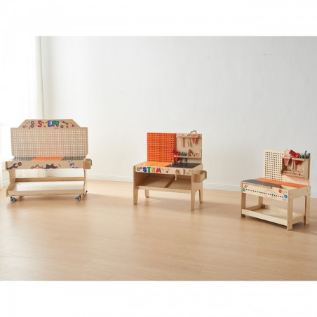 Мастерская MASTERKIDZ из дерева Монтессори STEM с инструментами