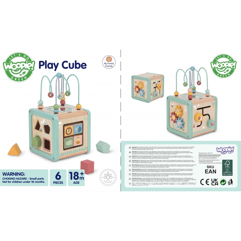 WOOPIE GREEN Деревянный куб для занятий, многофункциональный образовательный сортировщик