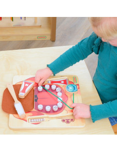MASTERKIDZ Sveikos burnos higienos mokymasis šuns pavyzdžiu - Montessori edukacinė sieninė lenta 2