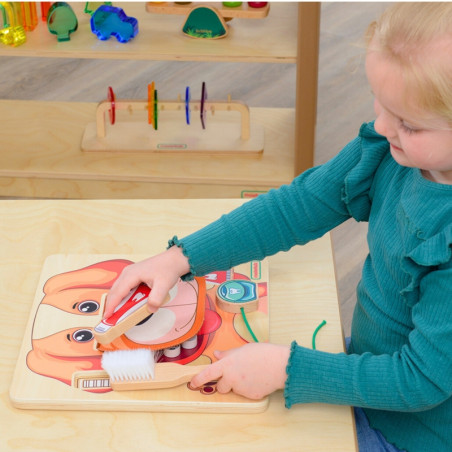MASTERKIDZ Sveikos burnos higienos mokymasis šuns pavyzdžiu - Montessori edukacinė sieninė lenta MASTERKIDZ Sveikos burnos higienos mokymasis šuns pavyzdžiu - Montessori edukacinė sieninė lenta