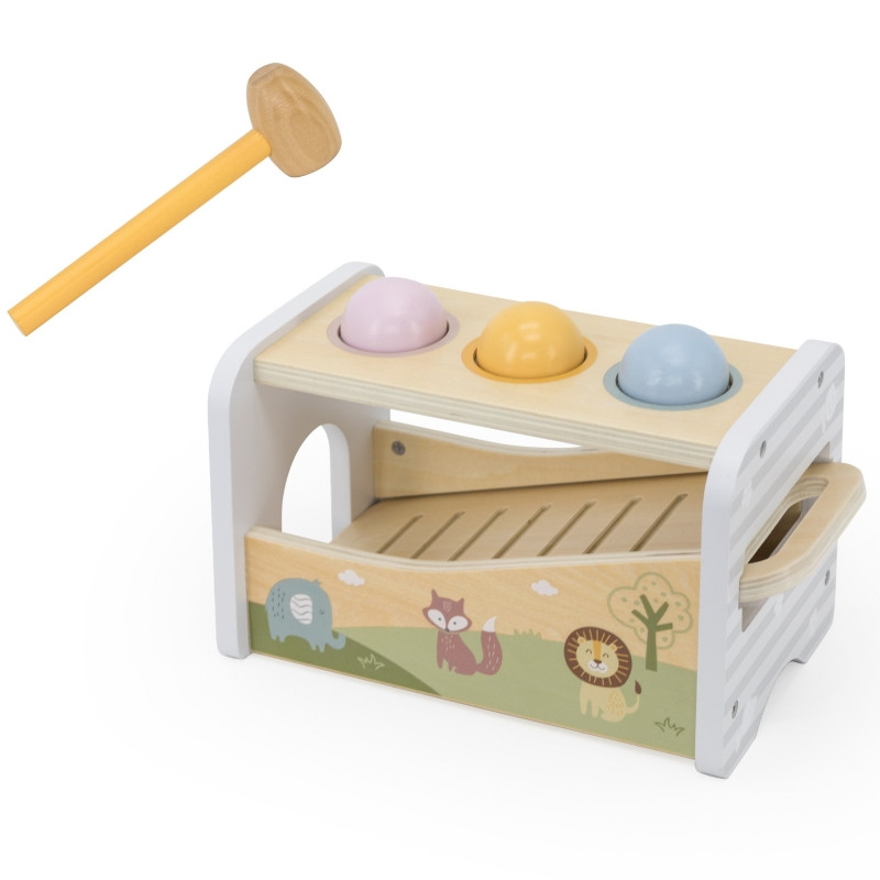 VIGA Medinis cimbolų su kamuoliukais ir plaktuku rinkinys