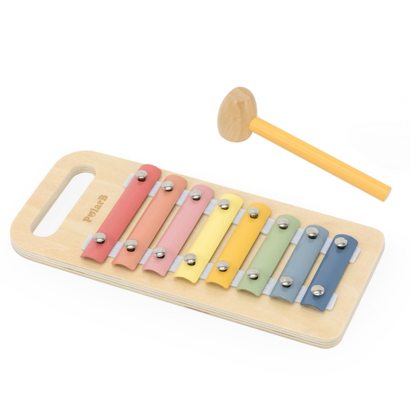 VIGA Medinis cimbolų su kamuoliukais ir plaktuku rinkinys