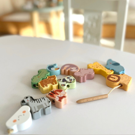 WOOPIE GREEN Medinės sriegimo kaladėlės ZOO Montessori 13 vnt. WOOPIE GREEN Medinės sriegimo kaladėlės ZOO Montessori 13 vnt.