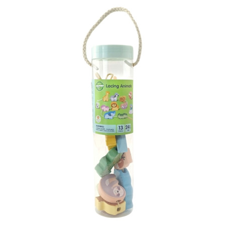 WOOPIE GREEN Medinės sriegimo kaladėlės ZOO Montessori 13 vnt. WOOPIE GREEN Medinės sriegimo kaladėlės ZOO Montessori 13 vnt.