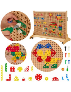 MASTERKIDZ STEM sienų plokščių geometrinių formų rinkinys 260 vnt.