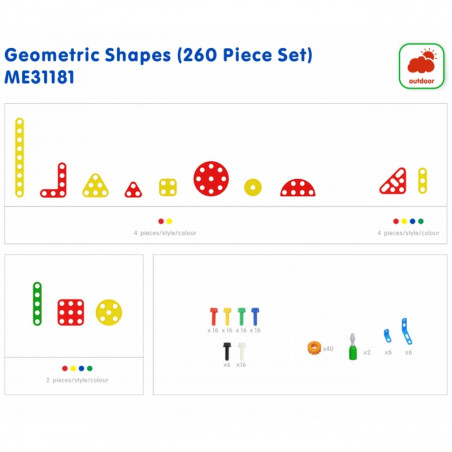MASTERKIDZ STEM sienų plokščių geometrinių formų rinkinys 260 vnt. MASTERKIDZ STEM sienų plokščių geometrinių formų rinkinys 260 vnt.