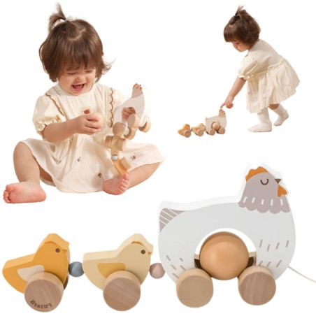 VIGA PolarB medinis traukinukas Višta su viščiukais