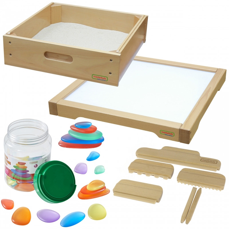 MASTERKIDZ sensorinis rėmelis - LED skydelis + smėlio žaidimų priedų rinkinys