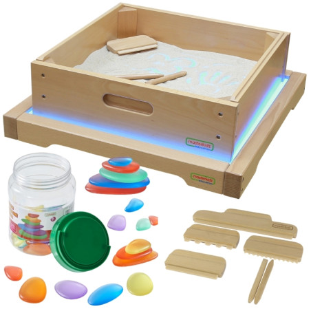 MASTERKIDZ sensorinis rėmelis - LED skydelis + smėlio žaidimų priedų rinkinys MASTERKIDZ sensorinis rėmelis - LED skydelis + smėlio žaidimų priedų rinkinys
