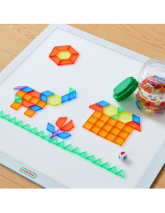MASTERKIDZ LED šviesos skydelio spalvos keitimo nuotolinio valdymo pultas + Montessori plytų mozaika 140 vnt. 2