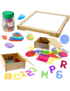 MASTERKIDZ Panel Skrzynia LED Sensoryczna + Zestaw Akcesoriów