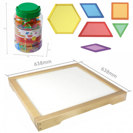 MASTERKIDZ skydinė LED sensorinė dėžutė + Montessori blokų mozaika 140 vnt. MASTERKIDZ skydinė LED sensorinė dėžutė + Montessori blokų mozaika 140 vnt.