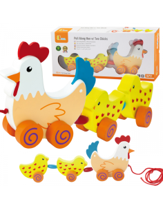 VIGA vištos ir viščiukų traukinukas 36 cm