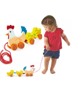 VIGA vištos ir viščiukų traukinukas 36 cm 2