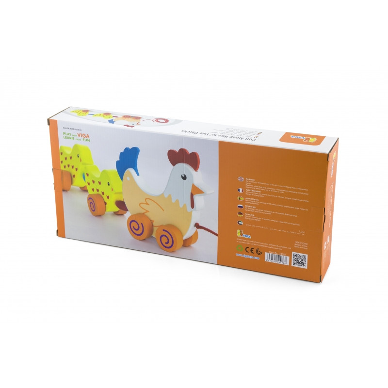 VIGA vištos ir viščiukų traukinukas 36 cm