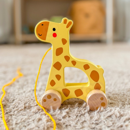 TOOKY TOY medinė traukianti žirafa TOOKY TOY medinė traukianti žirafa