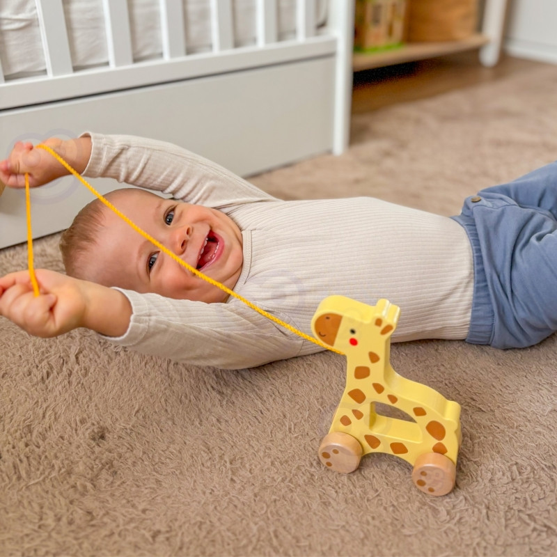 TOOKY TOY medinė traukianti žirafa