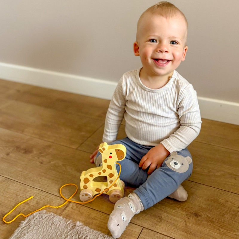 TOOKY TOY medinė traukianti žirafa