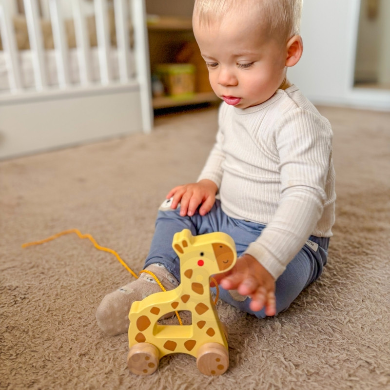 TOOKY TOY medinė traukianti žirafa