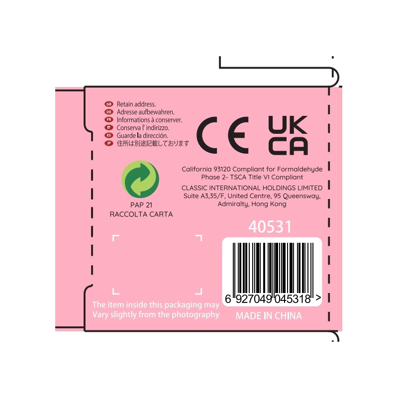 CLASSIC WORLD lietaus dušo vamzdis su kamuoliukais raudonas