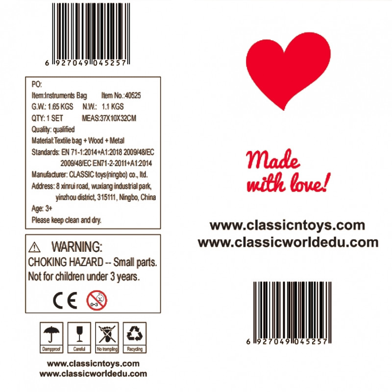 CLASSIC WORLD EDU Muzikos instrumentų rinkinys 9 priedai