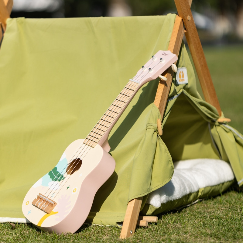 CLASSIC WORLD medinė ukulelė gitara vaikams rožinė