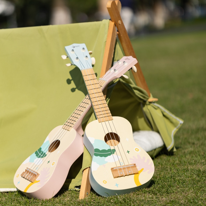 CLASSIC WORLD medinė ukulelė gitara vaikams rožinė