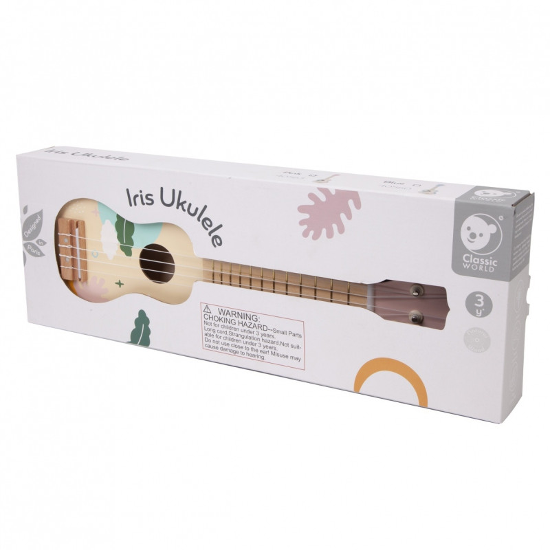 CLASSIC WORLD medinė ukulelė gitara vaikams rožinė