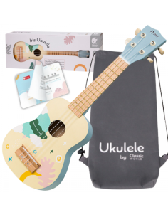 CLASSIC WORLD medinė ukulelė gitara vaikams mėlyna